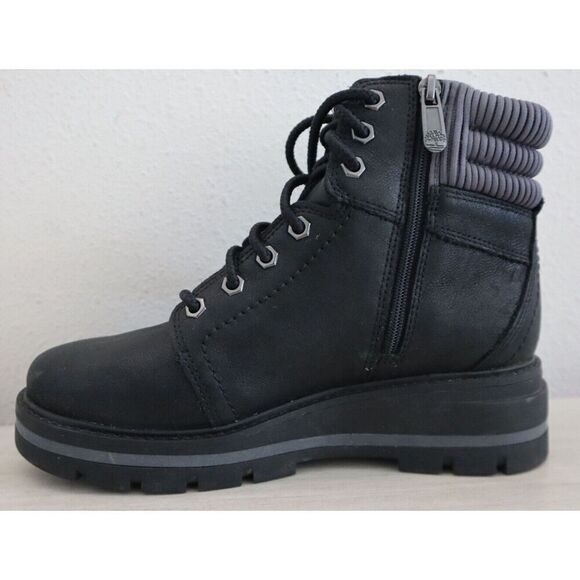 Timberland A2KQZ Women's Sz 6 Black Cervina Valley WR Leather Hiking Boots - Picture 9 of 10